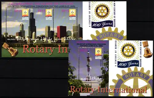 Malediven Block 593 + 4466-4468 postfrisch Rotary Club #NE406