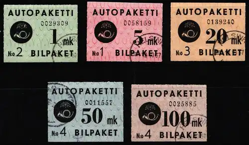 Finnland Autopaketmarken 1-5 gestempelt #NE481