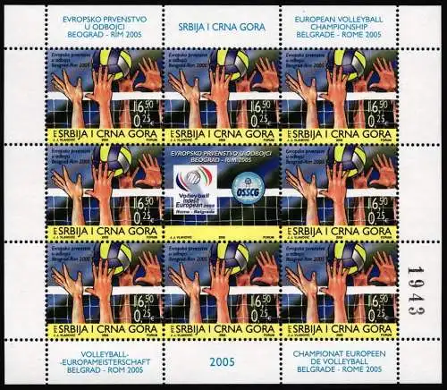 Jugoslawien 3287 postfrisch als Kleinbogen #NE505