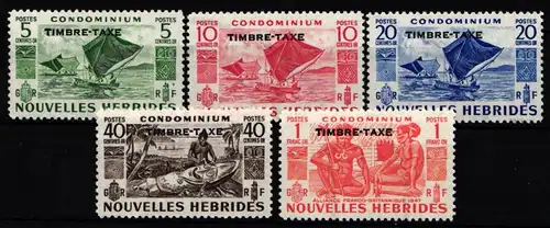Neue Hebriden Portomarken 41-45 postfrisch franz. Ausgabe #NH396