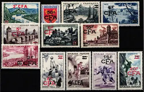 Réunion Jahrgang 1955 und 1956 postfrisch 385 mit Falz #NH453