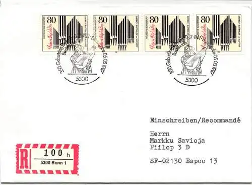 BRD Bund 1323 auf Brief als Mehrfachfrankatur vom Ersttag #NH024