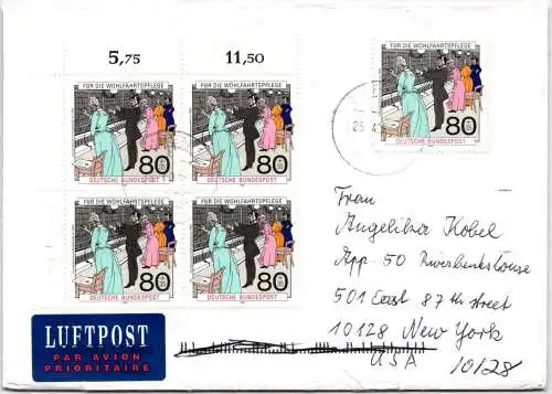 BRD Bund 1475 auf Brief als Mehrfachfrankatur vom Ersttag #NH084