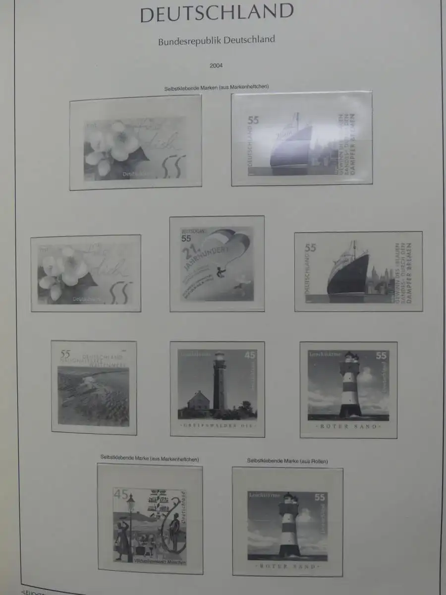 BRD Bund Leuchtturm Vordruck 2001-2005, leer im Leuchtturm Binder #LY913