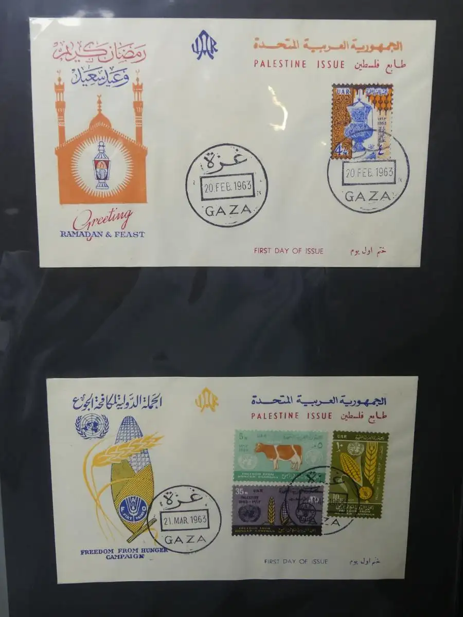 Ägypten FDC-Sammlung über 150 Stck. im selbstgestalteten Seiten #LY924