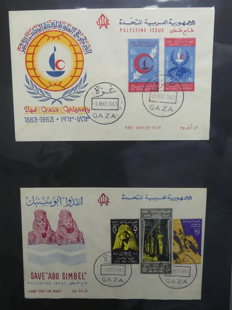 Ägypten FDC-Sammlung über 150 Stck. im selbstgestalteten Seiten #LY924