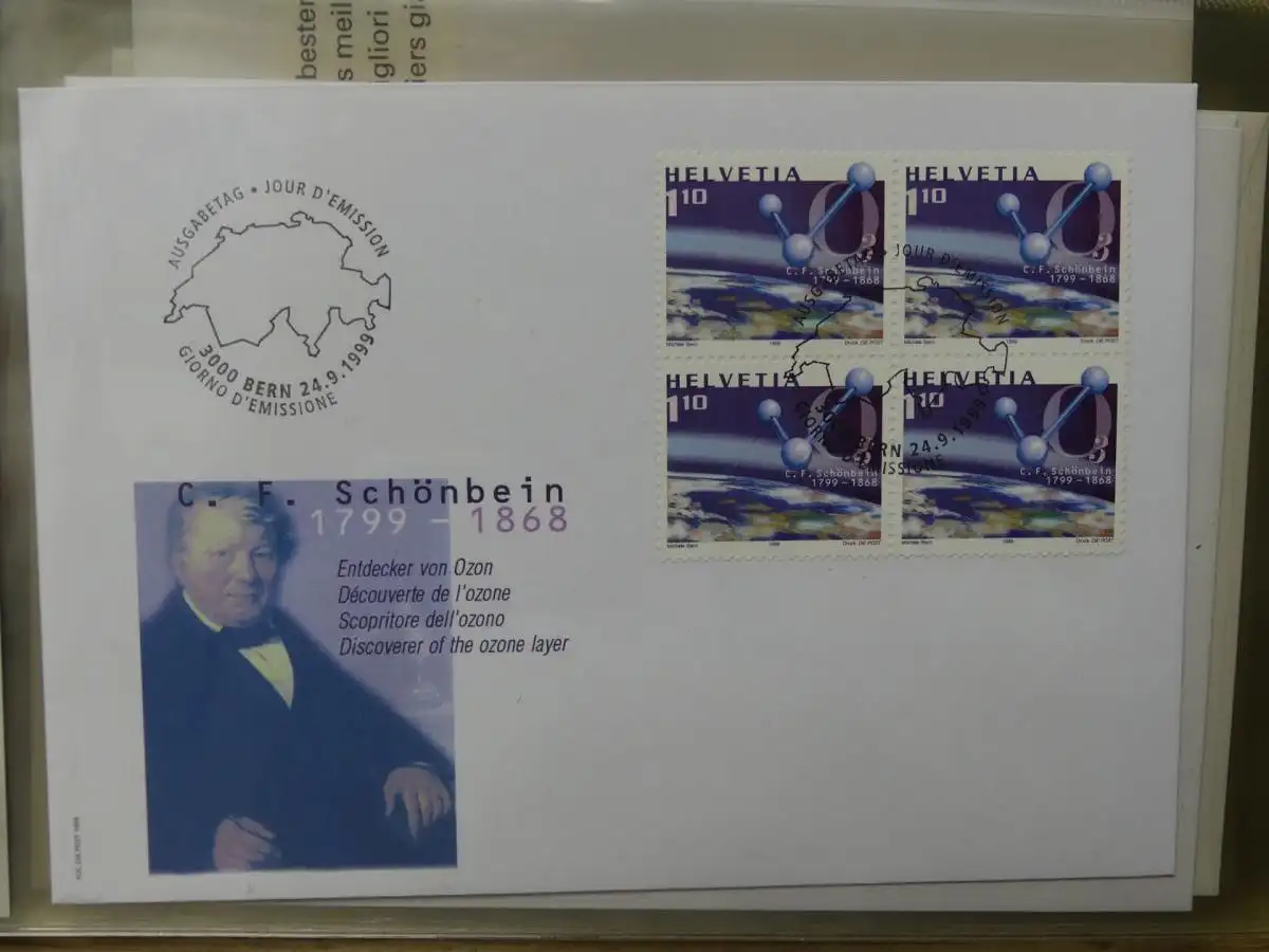 Schweiz Sammlung ab 1997 nur FDC Ersttagsbriefe einzeln und Viererblocks #LW849