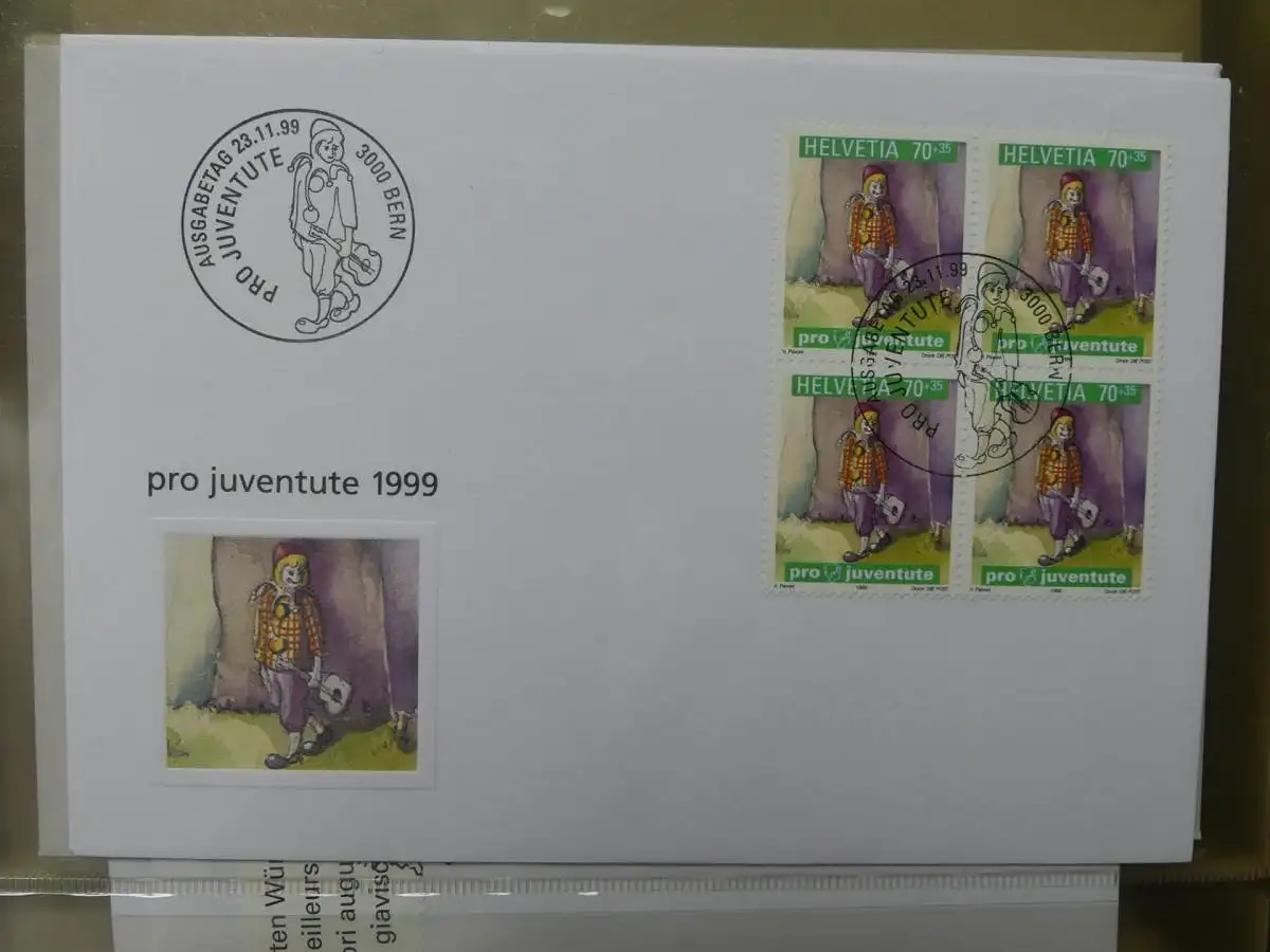 Schweiz Sammlung ab 1997 nur FDC Ersttagsbriefe einzeln und Viererblocks #LW849