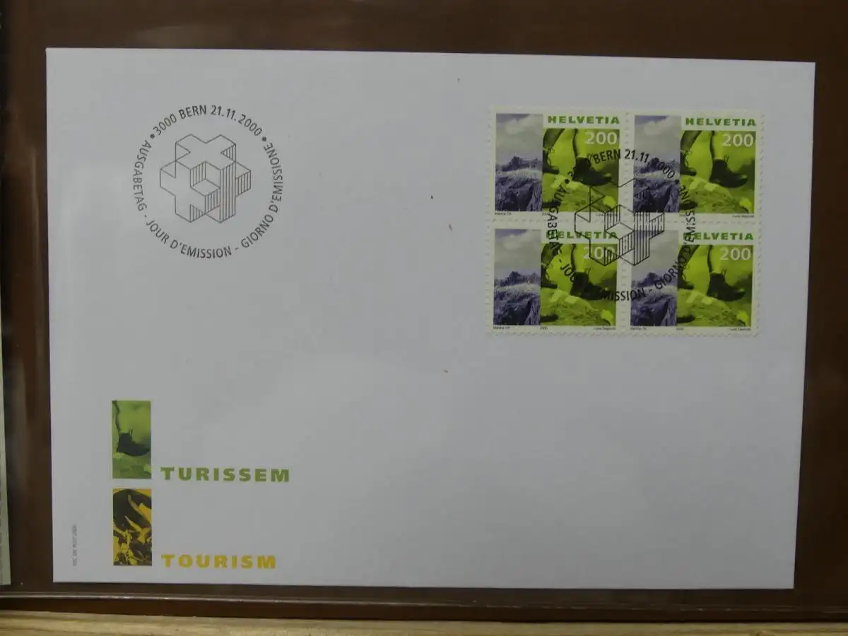 Schweiz Sammlung ab 1997 nur FDC Ersttagsbriefe einzeln und Viererblocks #LW849