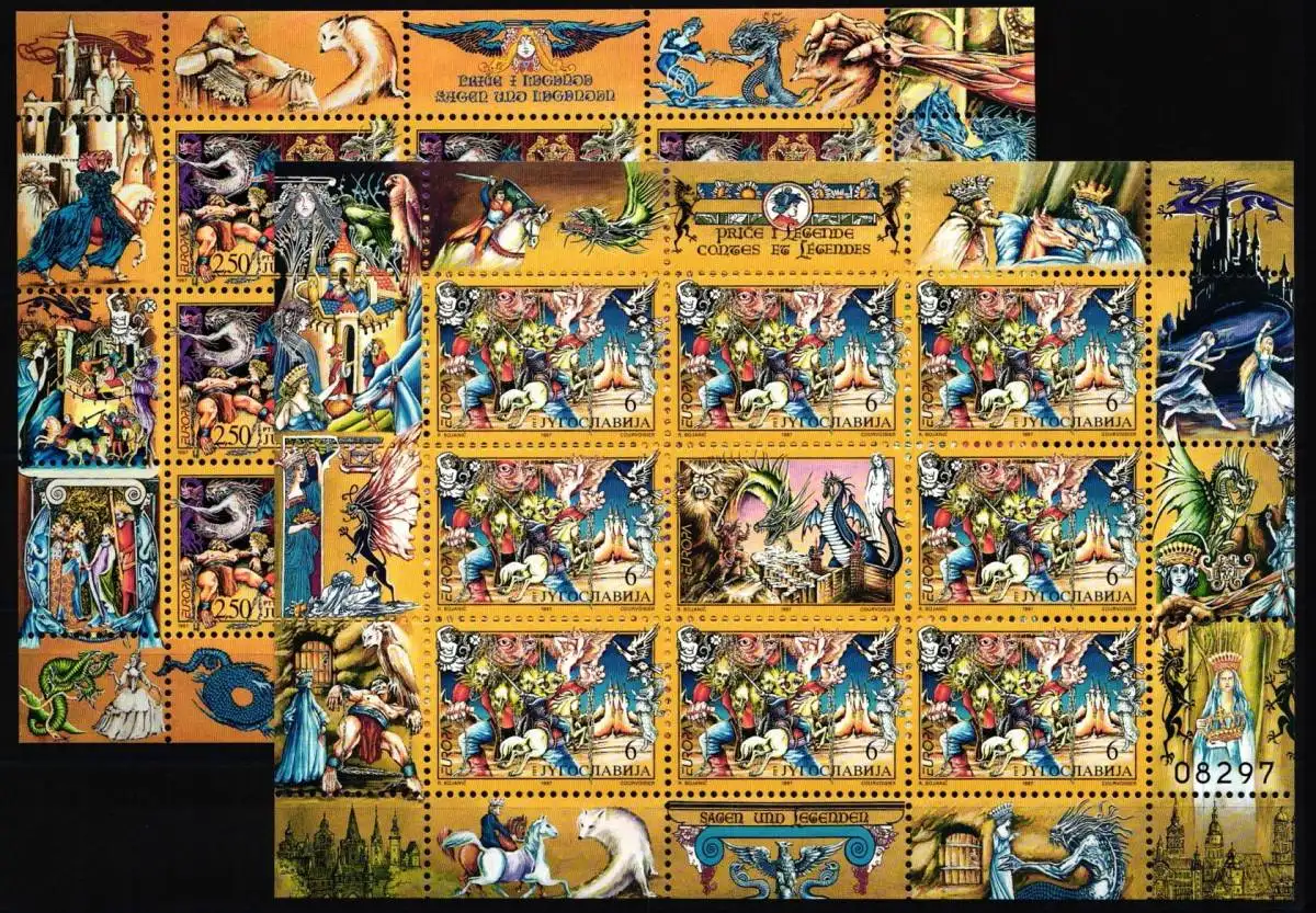 Jugoslawien 2821-2822 postfrisch als Kleinbögen, Cept #NE583