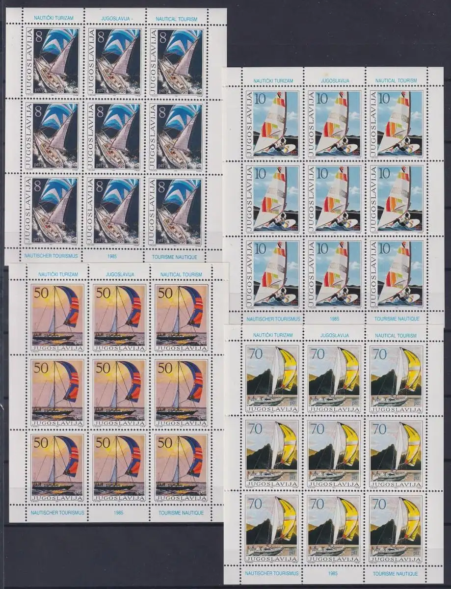 Jugoslawien 2115-2118 postfrisch als Kleinbögen, Segeln #NE590