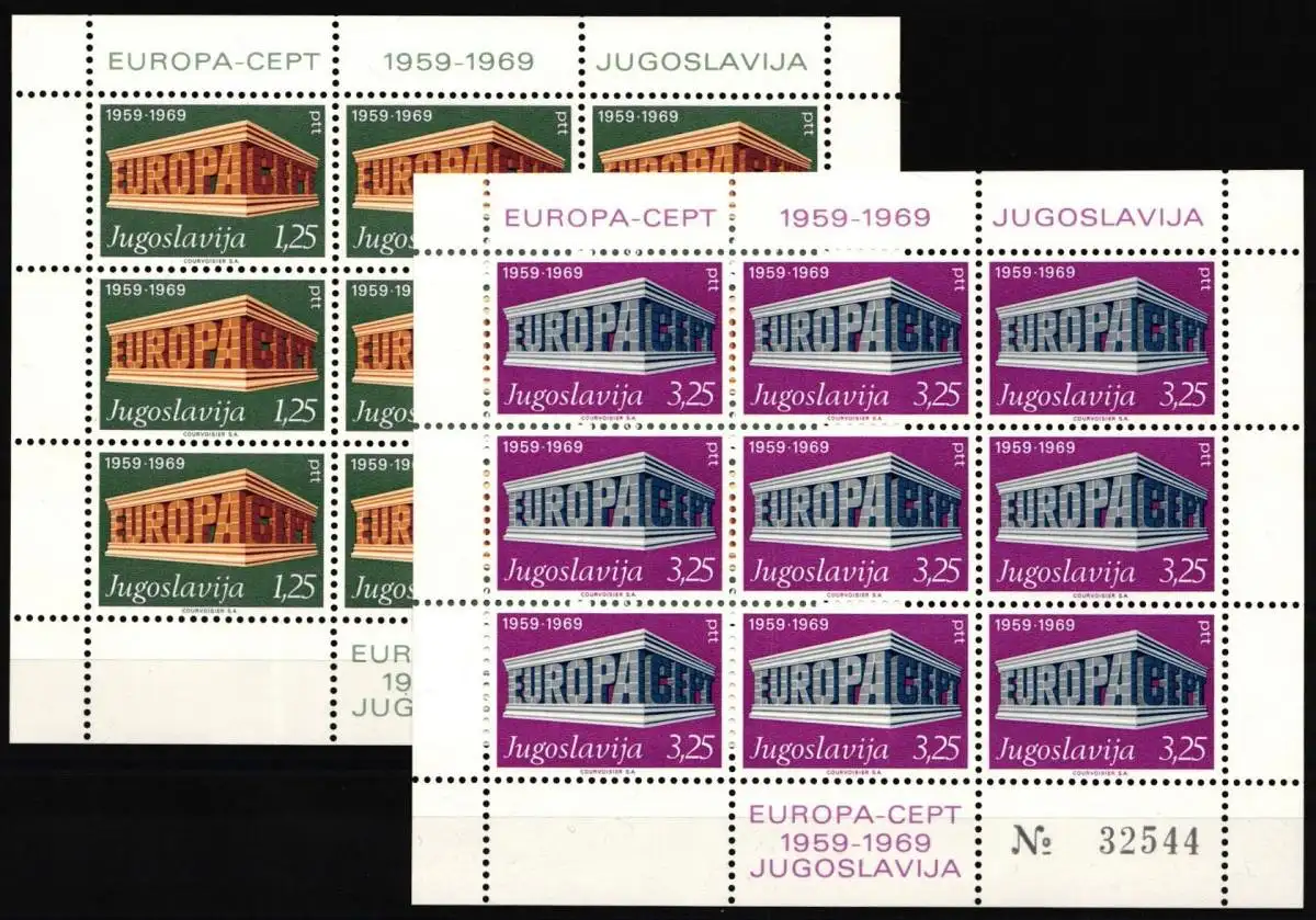 Jugoslawien 1361-1362 I postfrisch als Kleinbögen, Cept #NE624