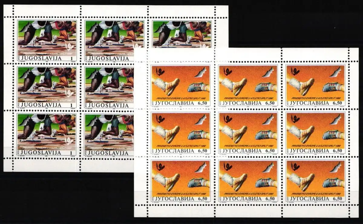 Jugoslawien 2434-2435 postfrisch als Kleinbogen, Sport #NE607