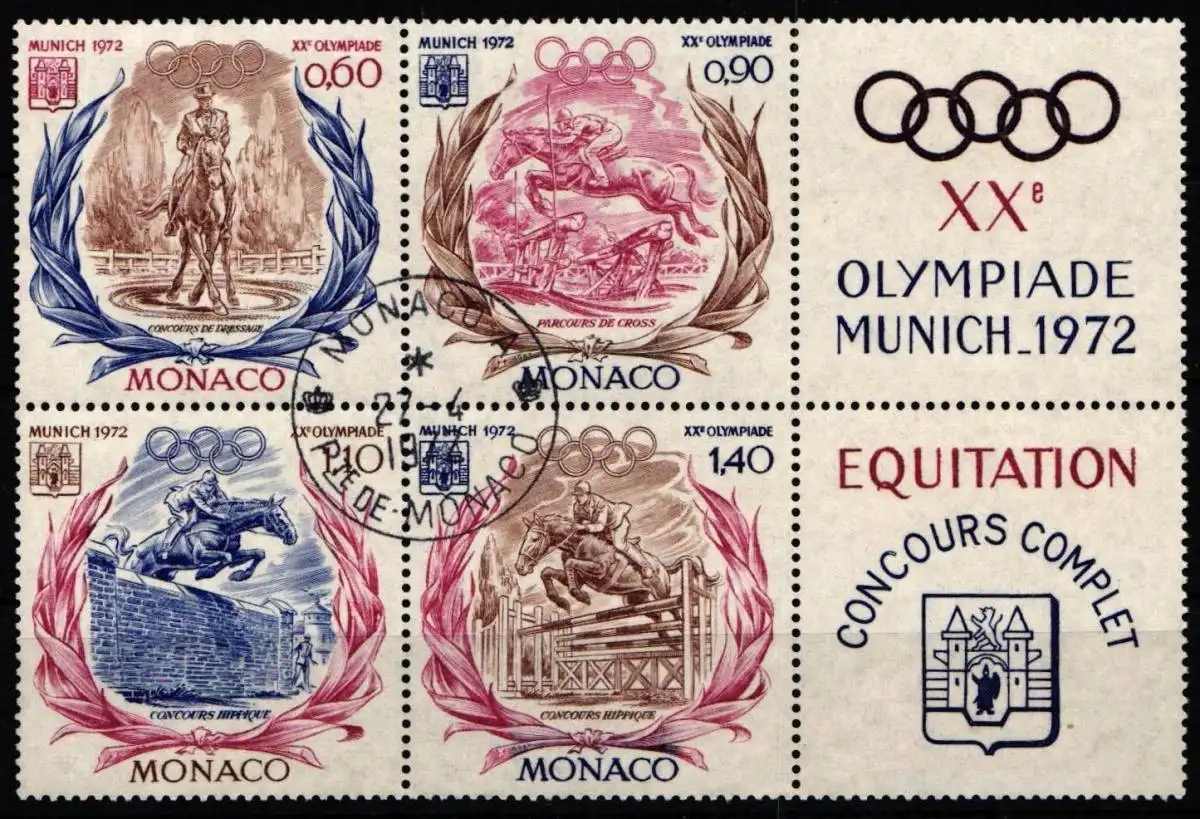 Monaco 1045-1048 gestempelt Olympiade 1972 München #NE669