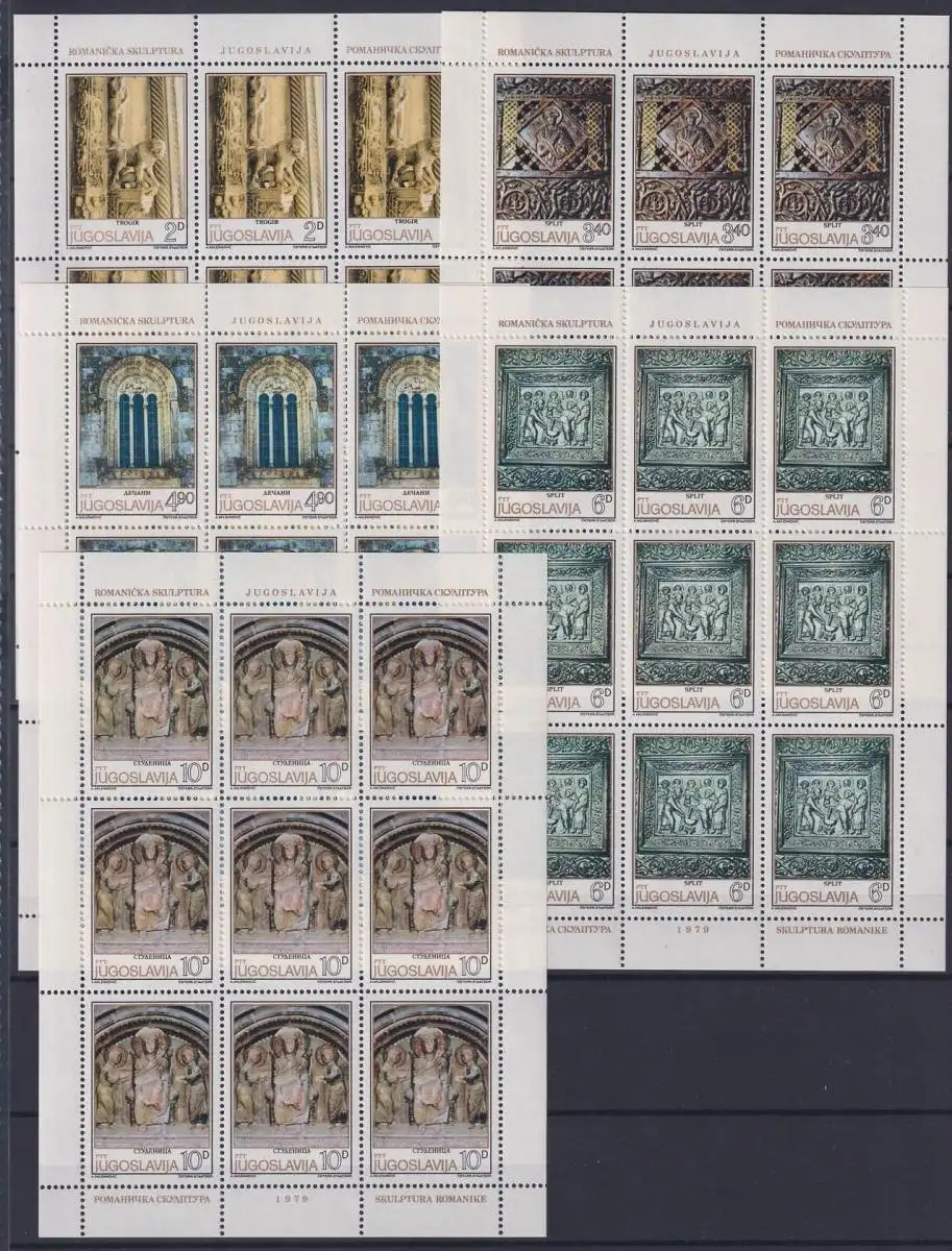 Jugoslawien 1809-1813 postfrisch als Kleinbögen, Romanische Skulpturen #NE636