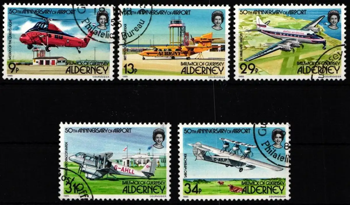Alderney 18-22 gestempelt Luftfahrt #NE685