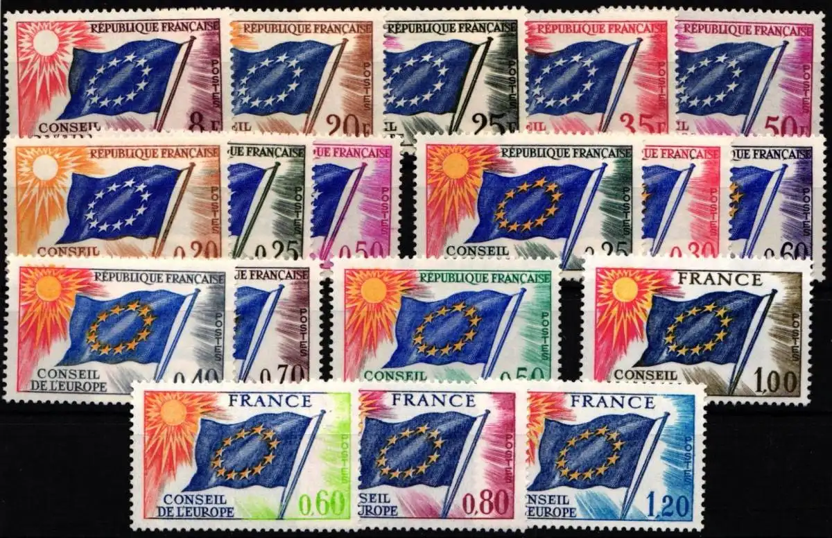 Frankreich Dienstmarken Europarat 2-19 postfrisch #NH088
