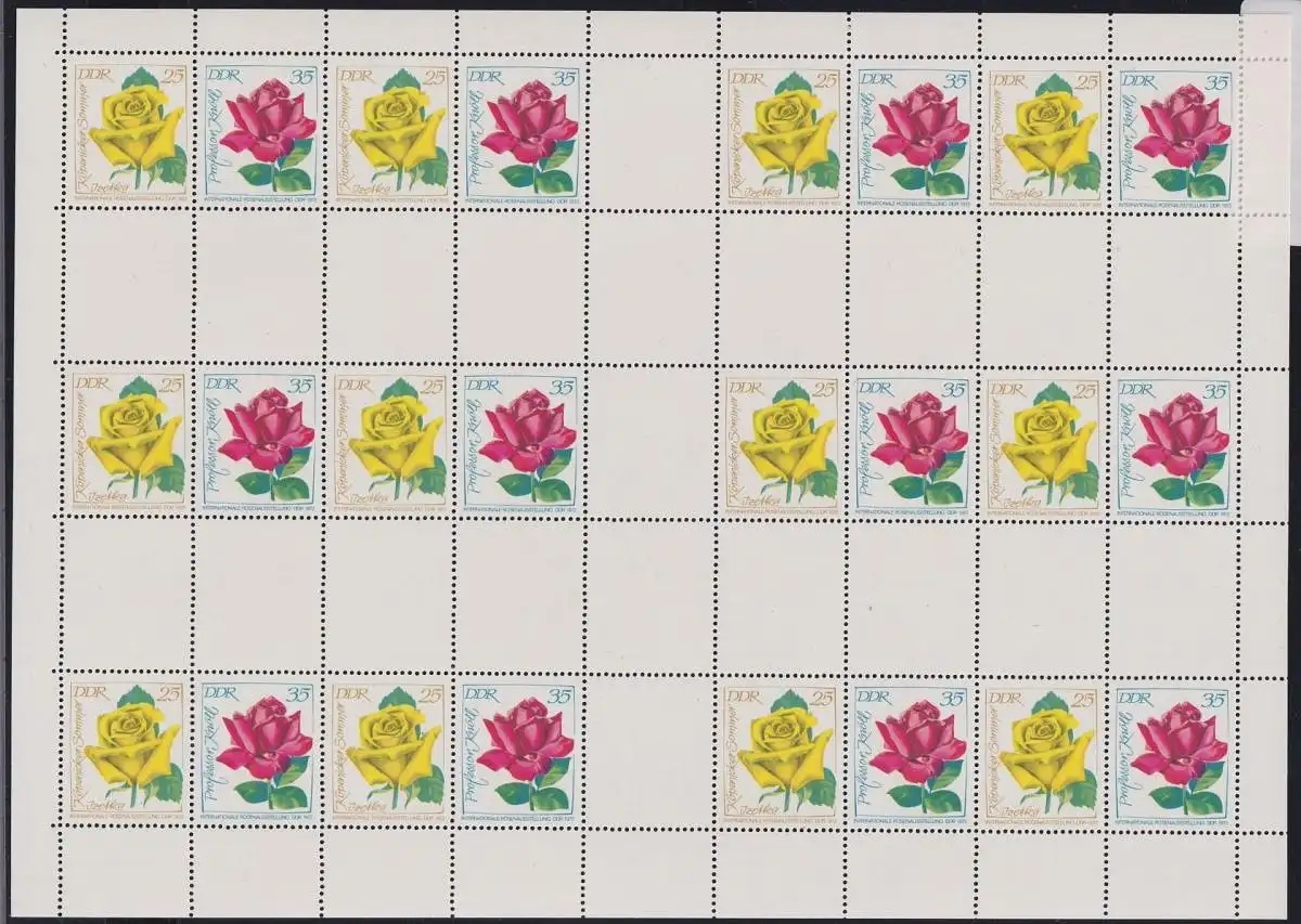 DDR Markenheftchenbogen MHB 15 E - rechts nicht duchgezähnt postfrisch #NE191