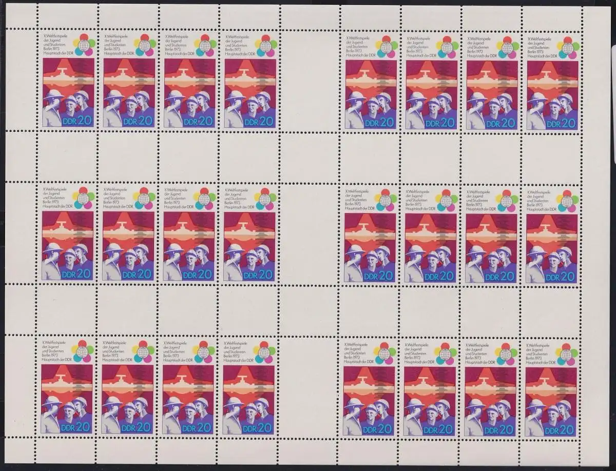 DDR Markenheftchenbogen MHB 17 D postfrisch mit 2mal PLF 1864I #NE217