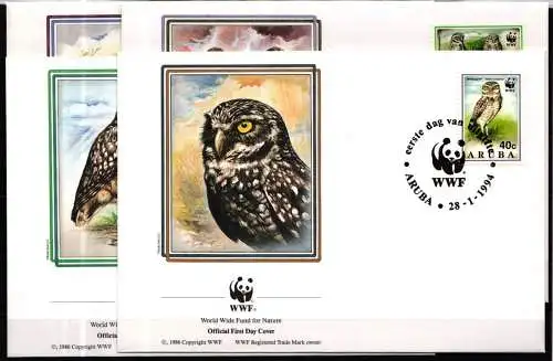 Aruba 134-137 gestempelt als FDC auf vier Briefen #KJ921