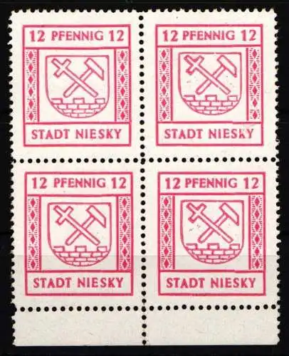 Deutsche Lokalausgaben Niesky 13 postfrisch 4er Block #NG740