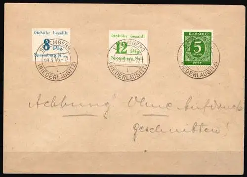 Nichtamtliche Ausgaben Spremberg 23-24 B auf Brief nicht gelaufen #NG809