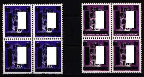 Deutsche Lokalausgaben Glauchau 5 a/b postfrisch je 4er Block #NG820