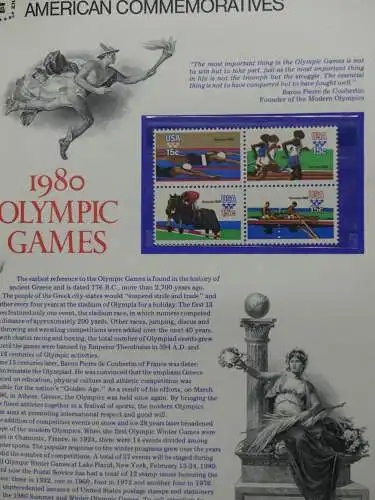 Motiv Olympische Spiele Olympiade 1980 im Rowland Hill Binder #LY956