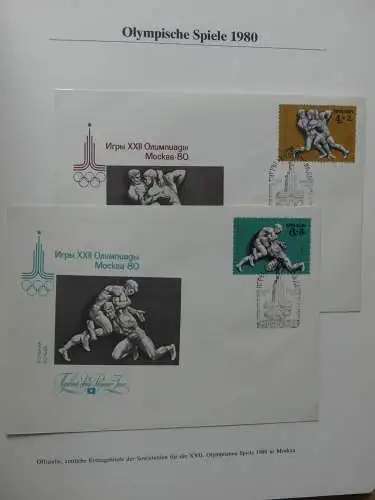 Motiv Olympische Spiele Olympiade 1980 im Rowland Hill Binder #LY956