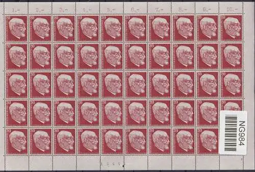 BRD Bund 278 postfrisch als Bogen #NG984
