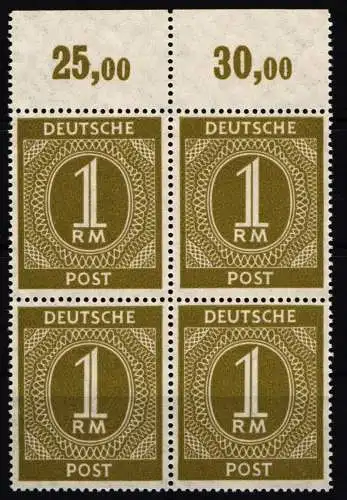 Alliierte Besetzung 937 P OR dgz postfrisch 4er Block vom Oberrand #NJ115