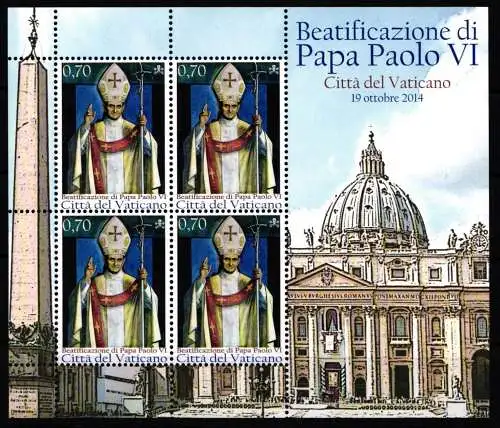 Vatikan 1814 postfrisch als Kleinbogen #NH960