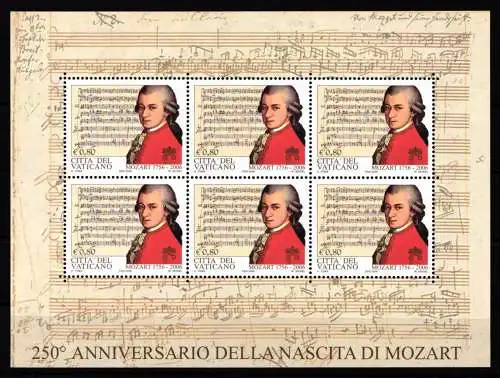 Vatikan 1553 postfrisch als Kleinbogen #NH998