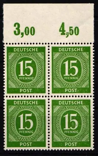 Alliierte Besetzung 922 P OR ndgz postfrisch als 4er Block #NJ190