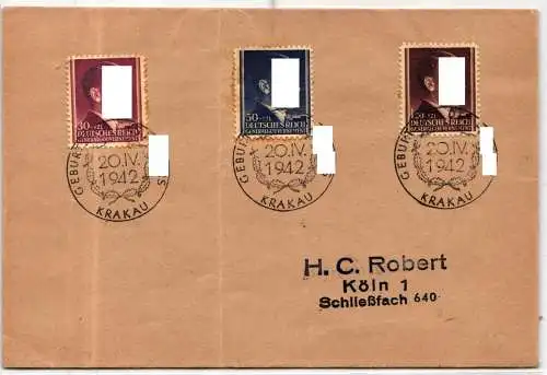 Generalgouvernement 89-91 auf Brief als Mischfrankatur Satzbrief #NJ226