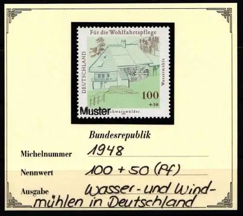 BRD Bund 1948 postfrisch Mustermarke #NJ280