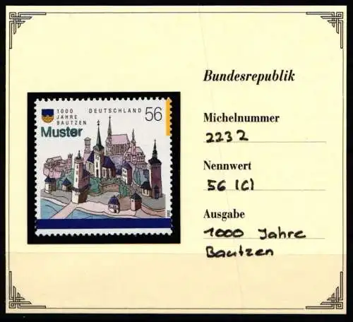 BRD Bund 2232 postfrisch Mustermarke #NJ277