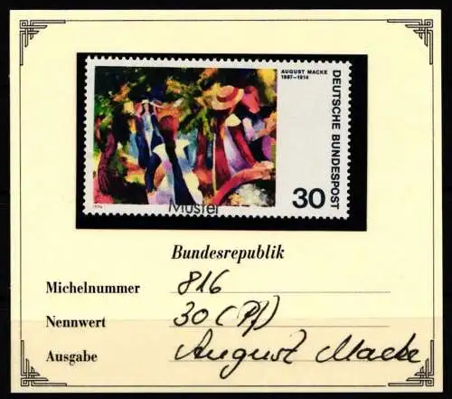 BRD Bund 816 postfrisch Mustermarke #NJ286