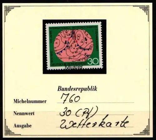 BRD Bund 760 postfrisch Mustermarke #NJ287