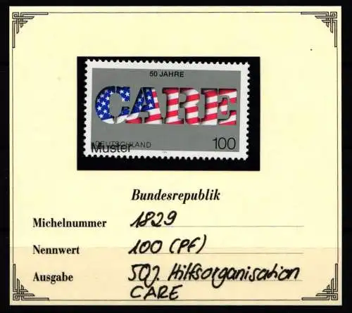 BRD Bund 1829 postfrisch Mustermarke #NJ281