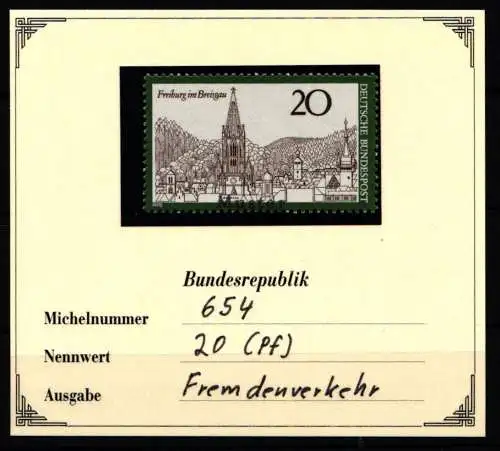 BRD Bund 654 postfrisch Mustermarke #NJ291
