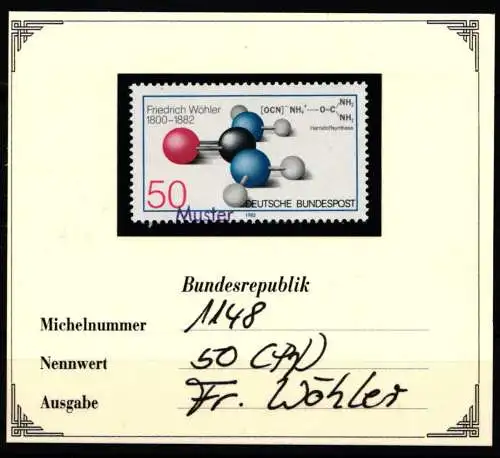 BRD Bund 1148 postfrisch Mustermarke #NJ270