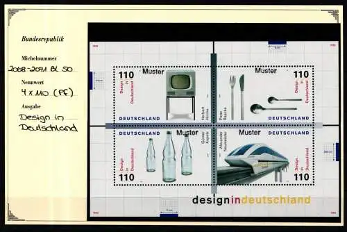 BRD Bund Block 50 postfrisch Mustermarke #NJ292
