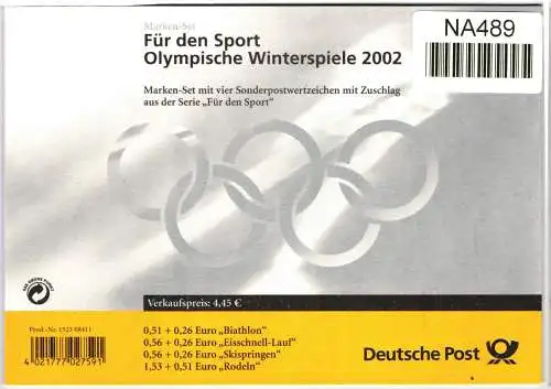 BRD Bund Erinnerungsblatt 2237-2240 postfrisch im Folder #NA489