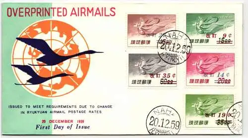 Ryukyu-Inseln FDC 78-82 als Ersttagsbrief #NI401