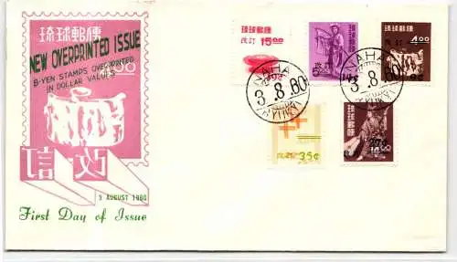 Ryukyu-Inseln FDC 89-93 als Ersttagsbrief #NI405