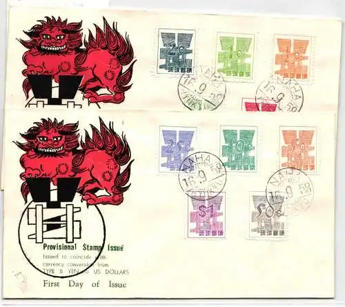 Ryukyu-Inseln FDC 58-67 als Ersttagsbrief #NA591