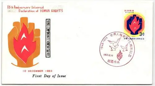 Ryukyu-Inseln FDC 145 als Ersttagsbrief #NI442