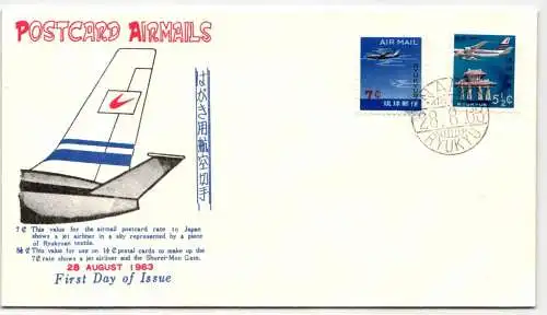 Ryukyu-Inseln FDC 141-142 als Ersttagsbrief #NI437