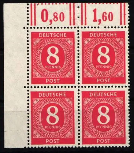 Alliierte Besetzung 917 W OR postfrisch 4er Block vom Eckrand #NJ397